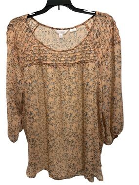 Women’s Lauren Conrad Sheer Floral Top XL